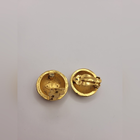 Chanel Quilted Gold Plated Clip Earrings - Picture 2 of 4